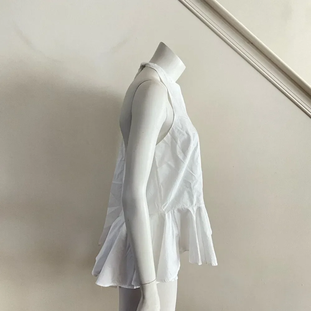 Free People Printemps Moment Peplum Top White S