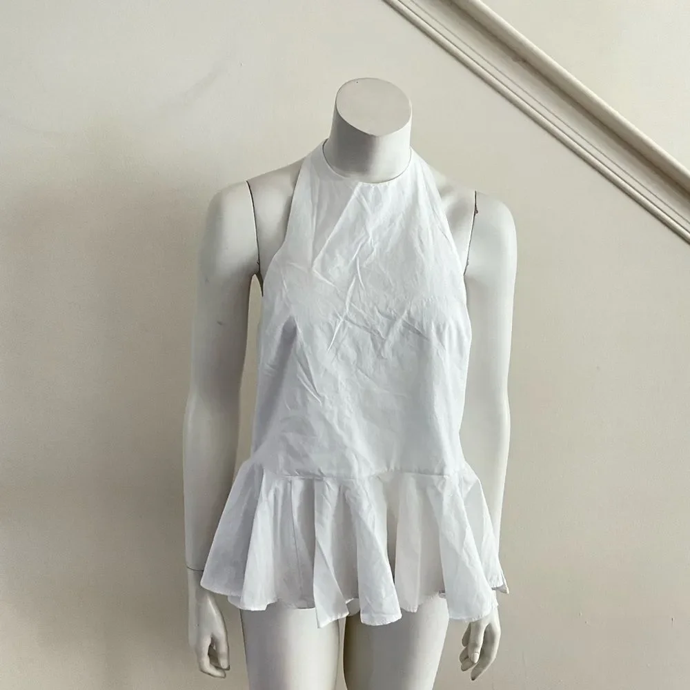 Free People Printemps Moment Peplum Top White S