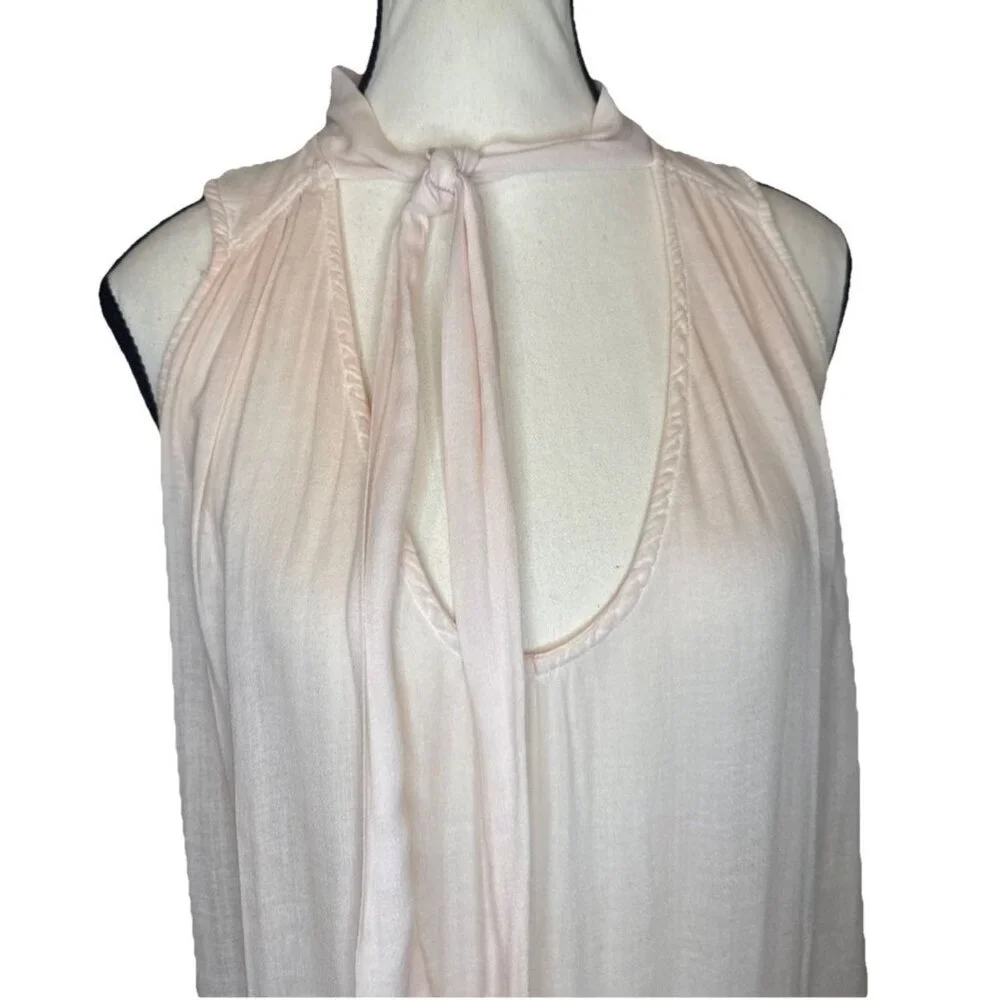 Free People Women’s PEACH Tie Front‎ Sleeveless Tie Front Top Blouse Sz S