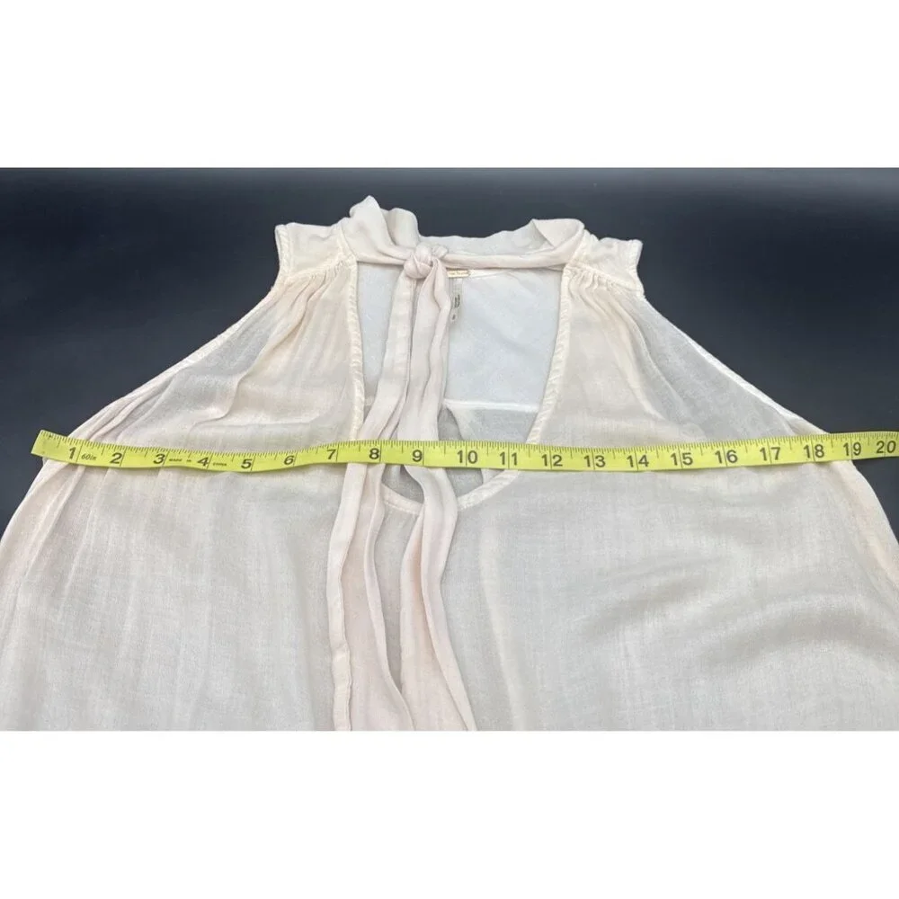 Free People Women’s PEACH Tie Front‎ Sleeveless Tie Front Top Blouse Sz S