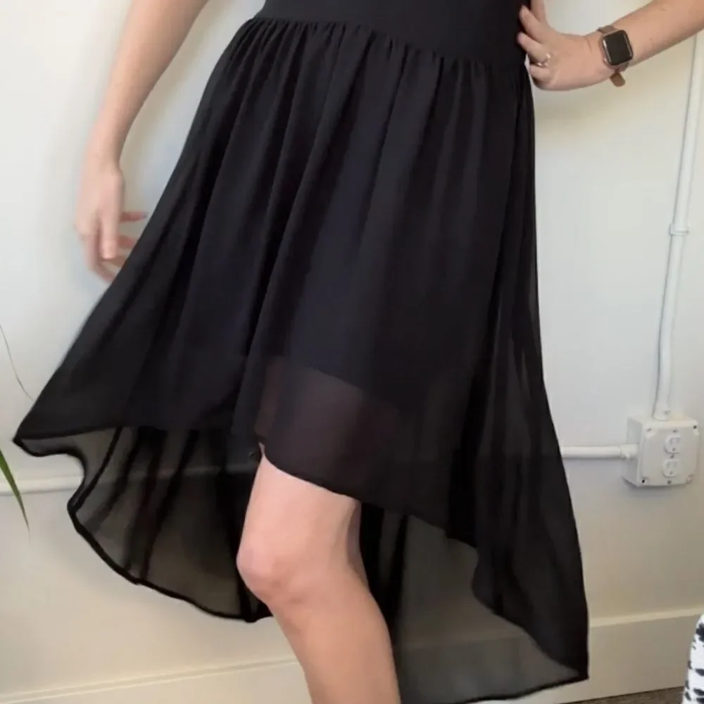 Michael Kors Black Sheer Hi-Lo PopOver Dress S‎