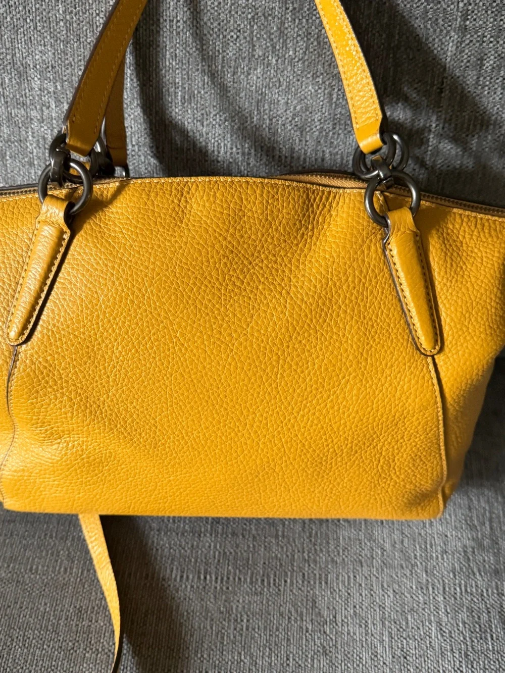 Coach Yellow Pebbled Leather Kelsey Satchel