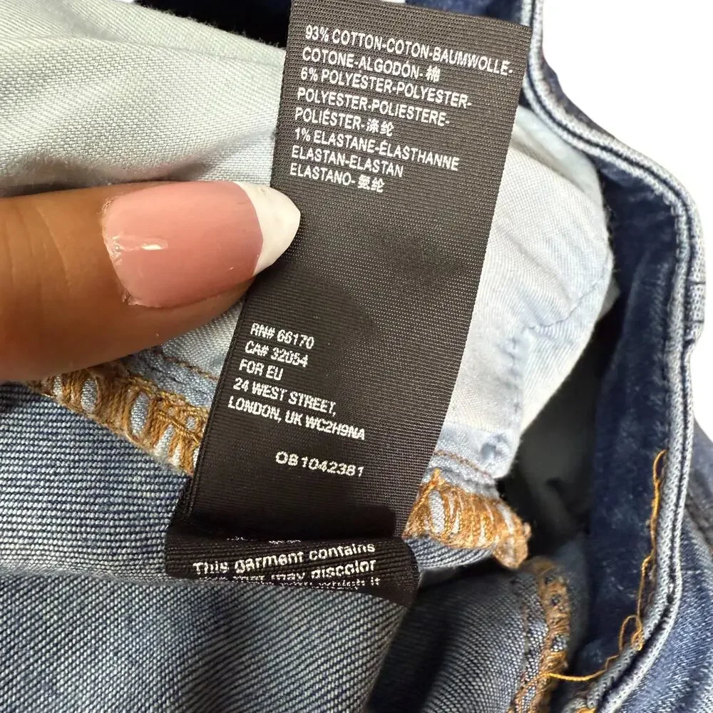 Free People CRVY Mercury Zip Jeans Harper‎ Blue Size 27 Moto Y2K StreetwearDenim