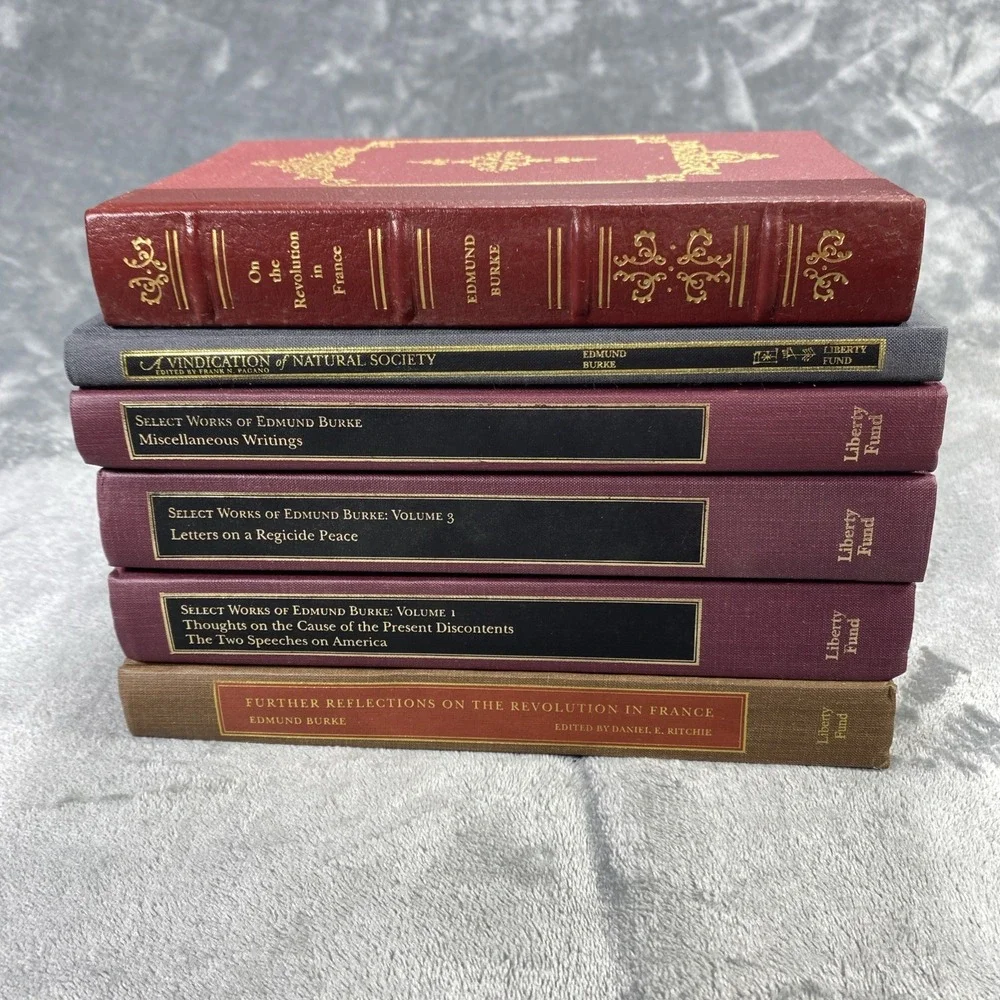 Edmund Burke Work Book Lot of 6 Legal Classics Library Leather Bind Liberty Fund