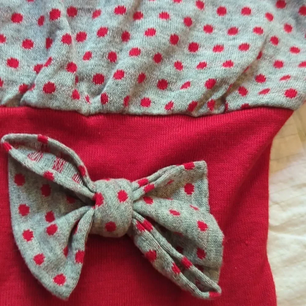 Vintage silver‎ unicorn red and gray polka dot dress size 16 youth