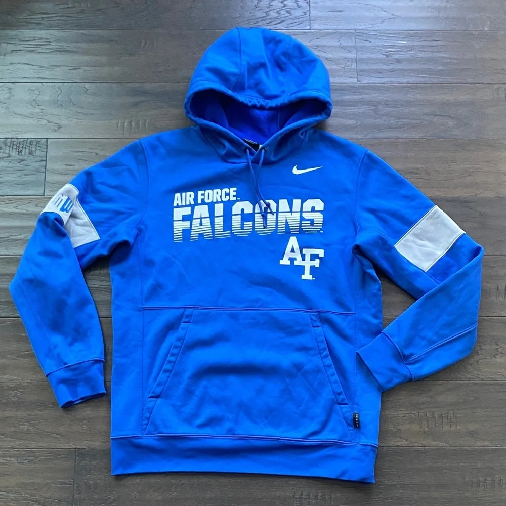 Nike Air Force Falcons Pullover Hoodie Mens Sz Medium Royal Blue