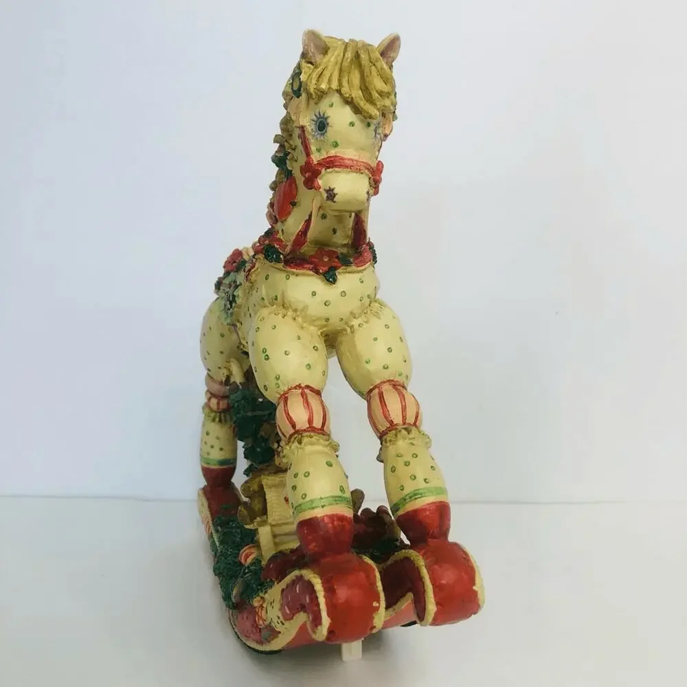 vintage musical rocking horse figurine christmas toy land 1992‎ works video