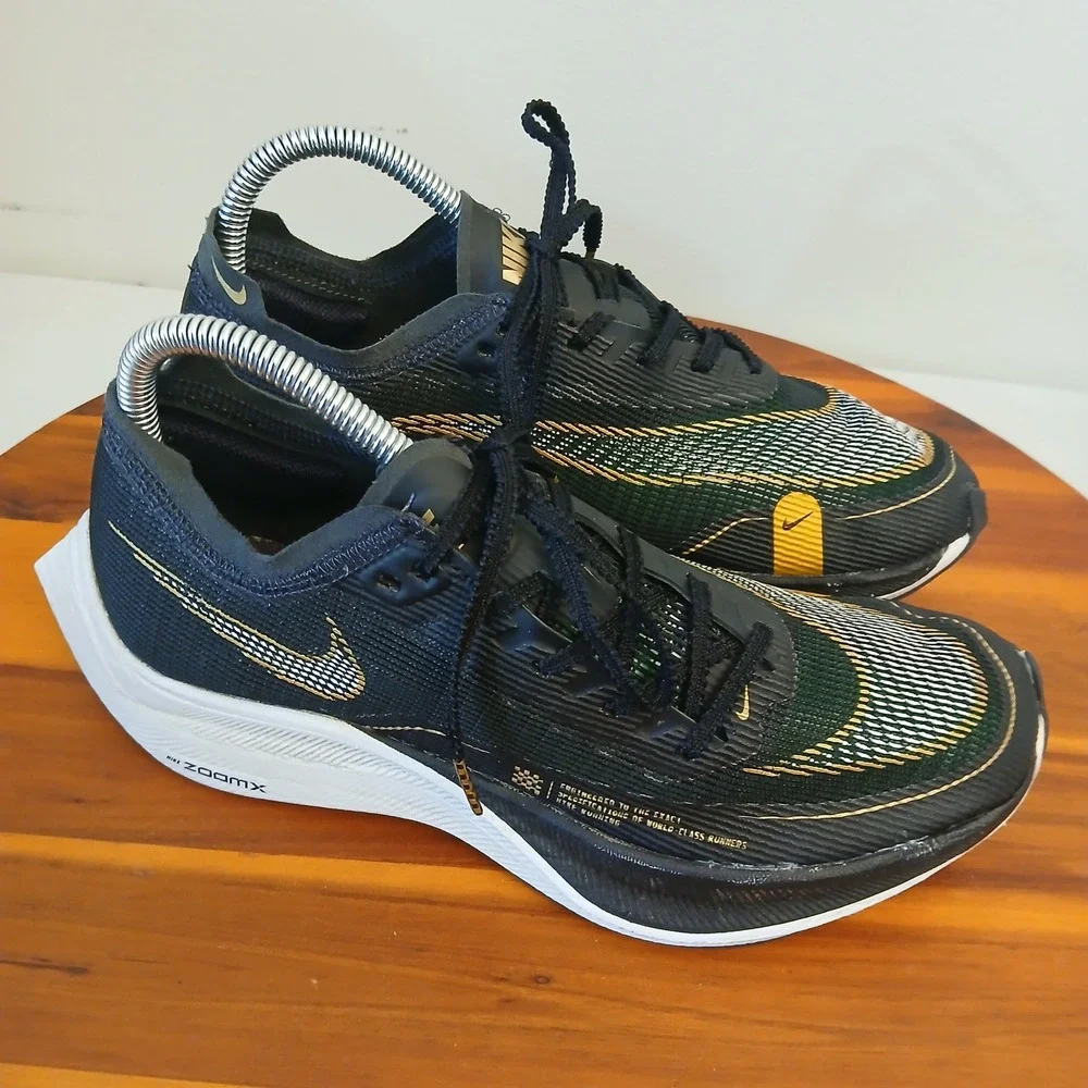 Nike Air Zoom Alphafly NEXT% Womens 8 Black Running Shoes Sneakers CU4123-001