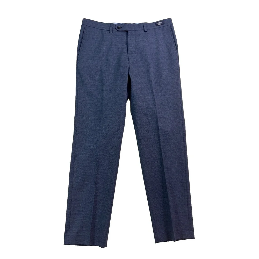 NEW Cremieux 36x30 Navy Blue Dress Suit Pants Modern Fit Travel Smart Wool Blend