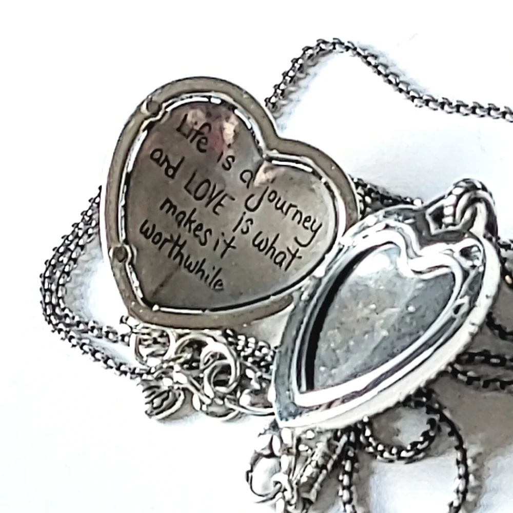 Brighton CRYSTAL ROCKS HEART LOCKET - LIFE IS A JOURNEY - 34