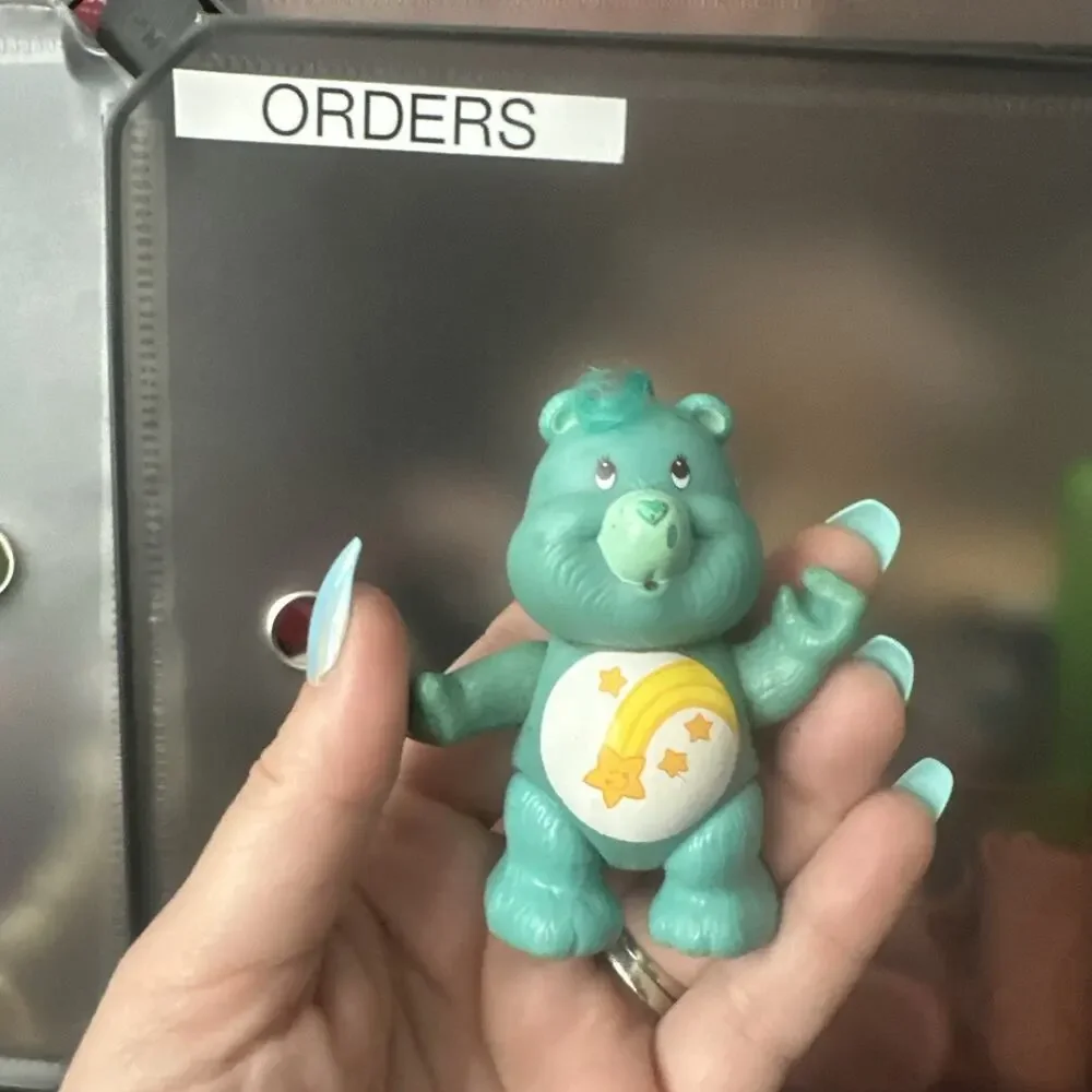 Vintage 1980s Care Bears Wish Bear Poseable Figure Green 3