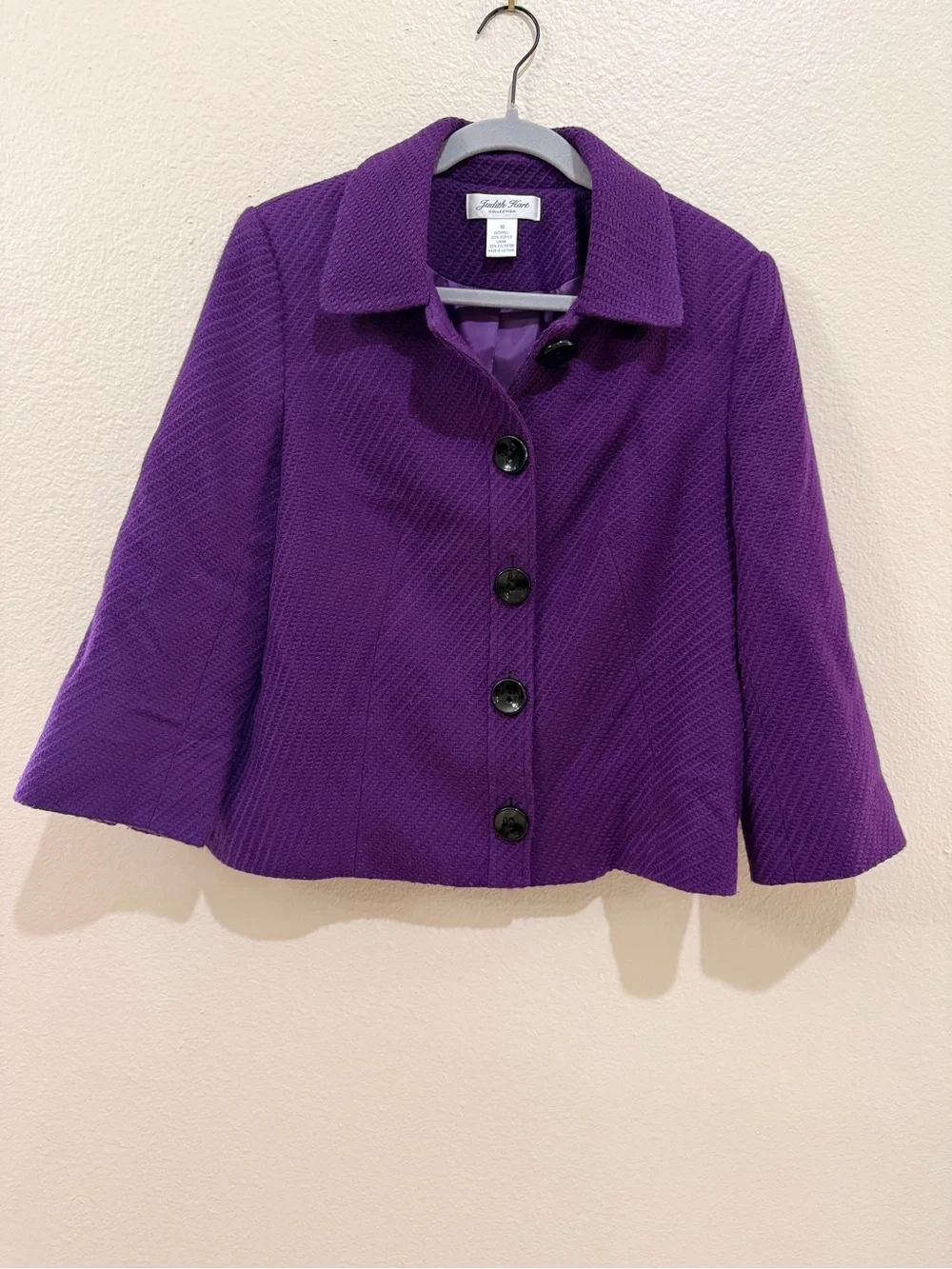 Judith Hart Collection Purple Textured Blazer Jacket Size 10 Vintage