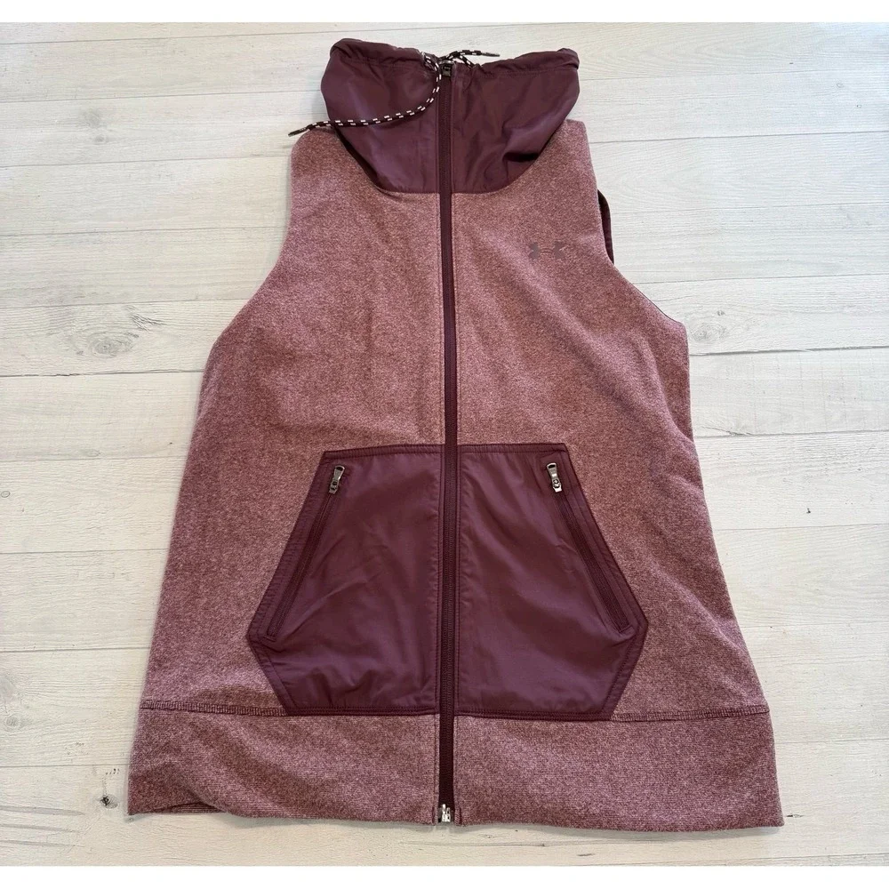 Under armour Cold Gear Women's Full Zip Maroon Athletic Vest‎ Size small