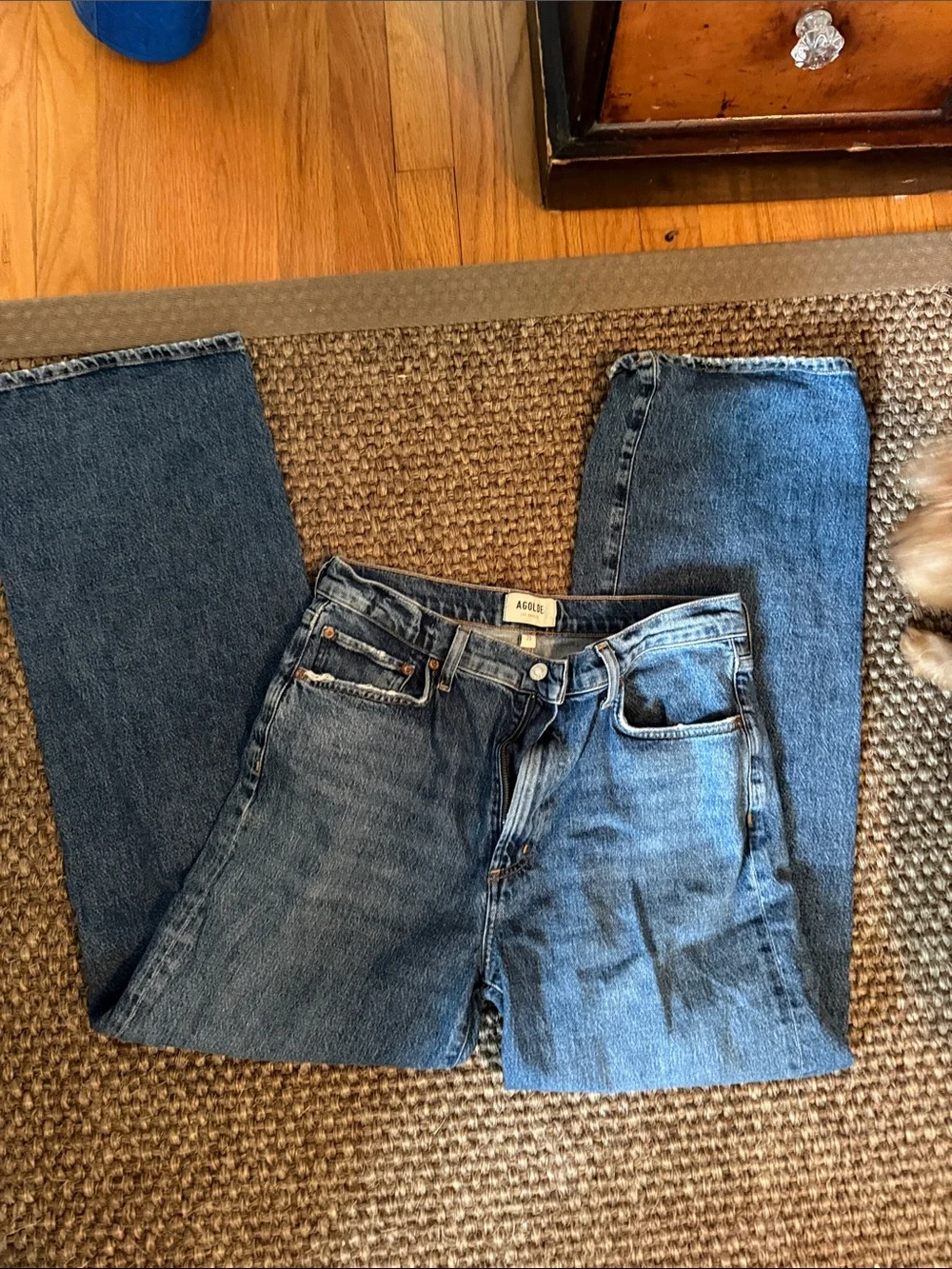 Agolde Mid Blue Straight-Leg Jeans
