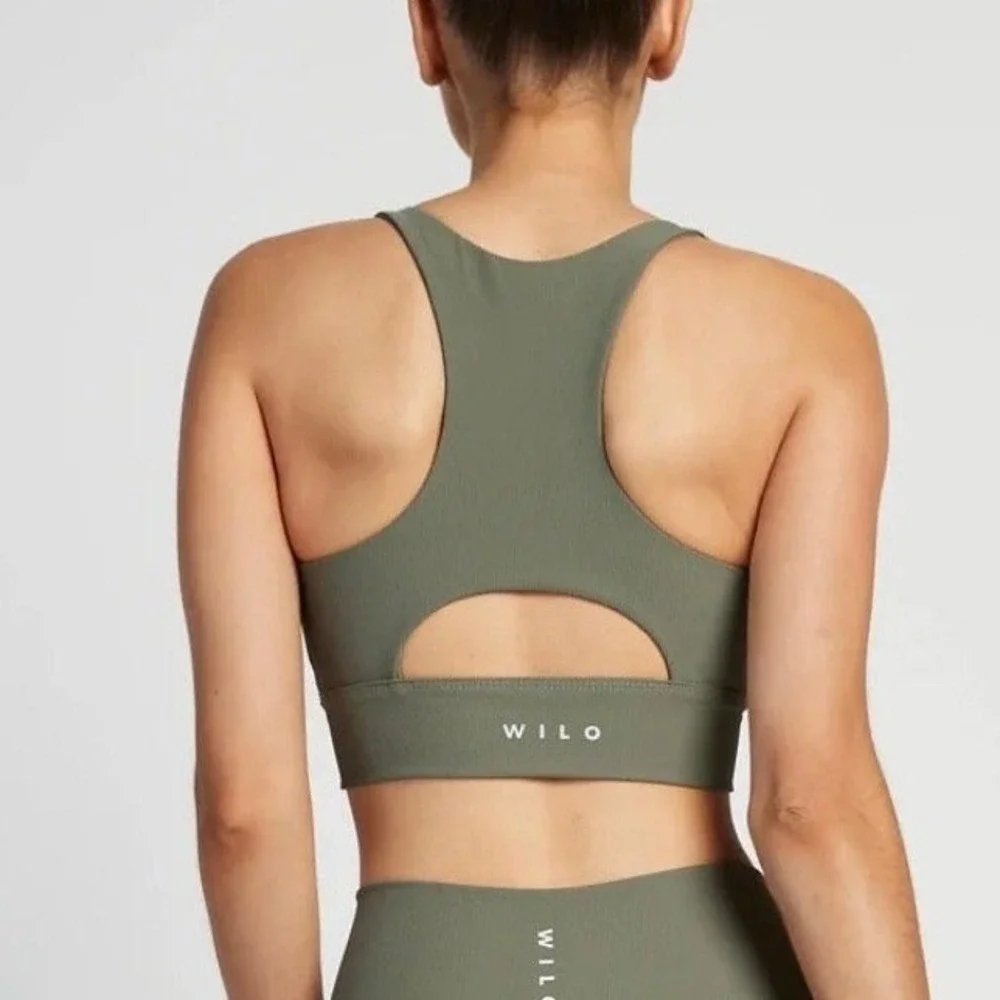 Wilo The Label Base Ribbed Longline Racerback Sports Bra Athleisure Yoga Workout