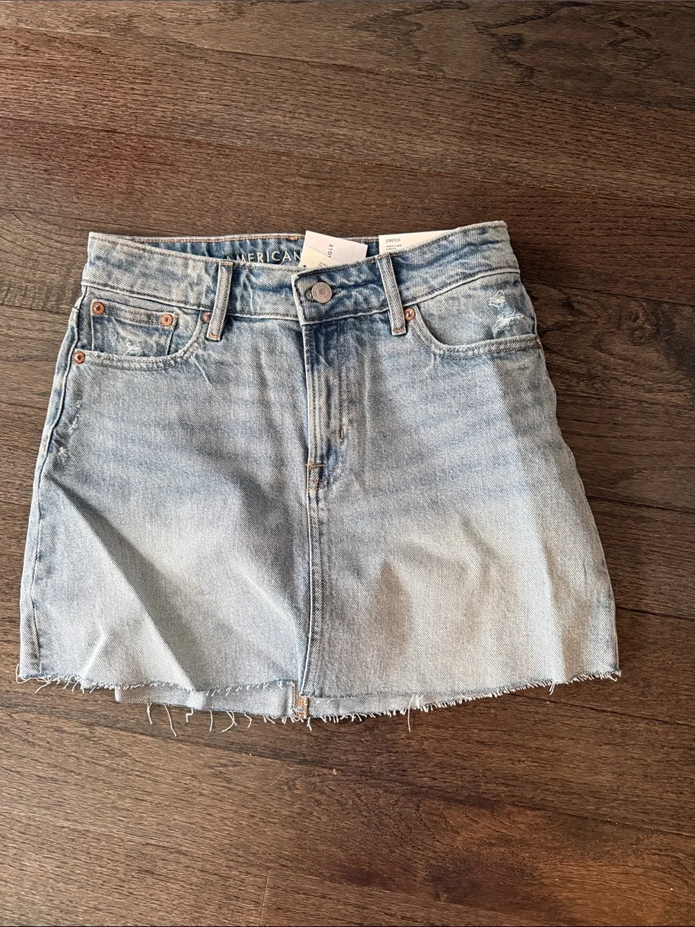 American Eagle Outfitters Light Blue Washed Denim Mini Skirt