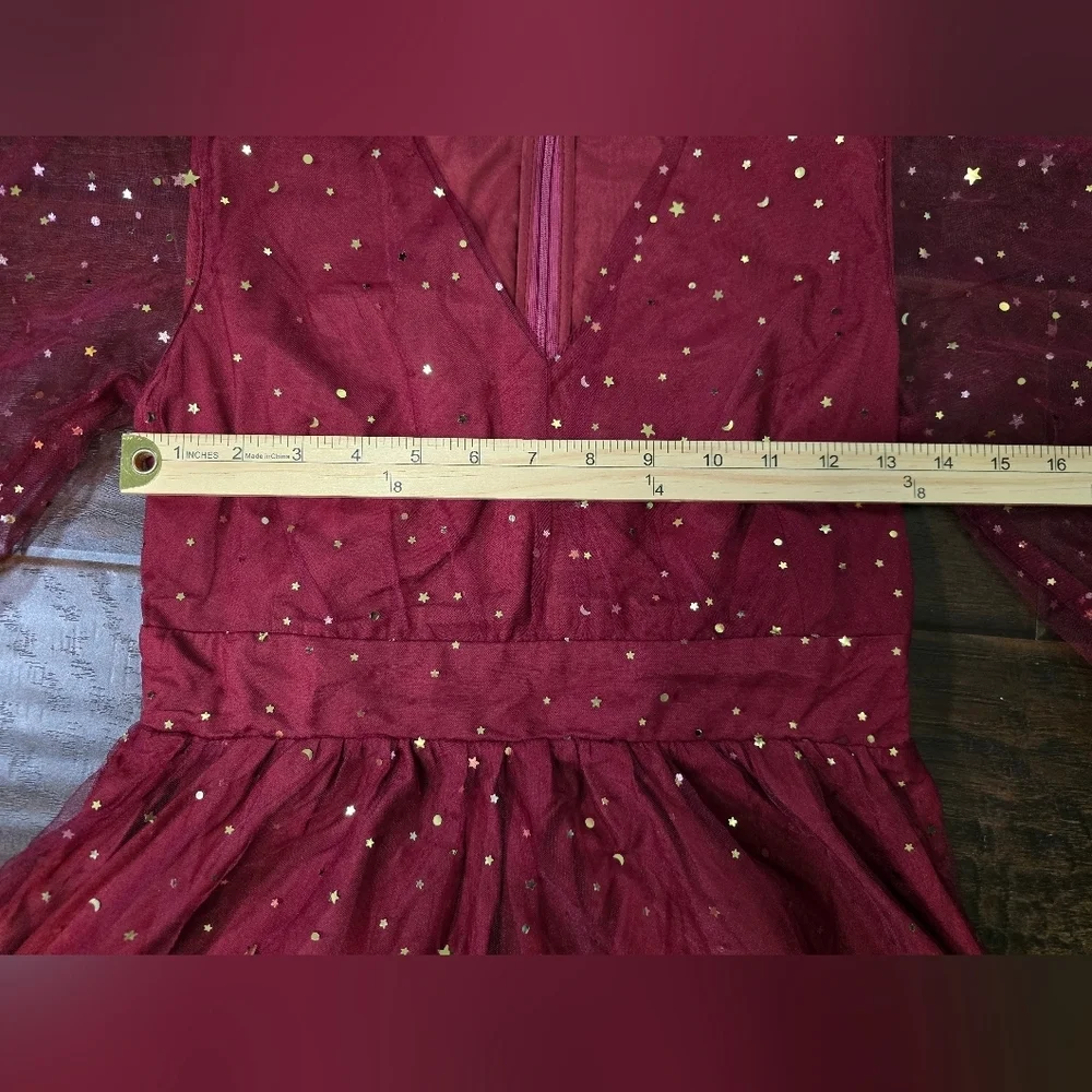NWT JJs House Womens Sparkle Star Red Special Occasion Cocktail Dress Small