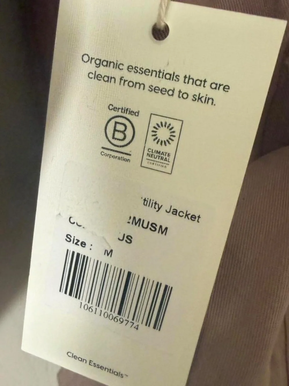 Mate the label tencel twill utility jacket medium NWT