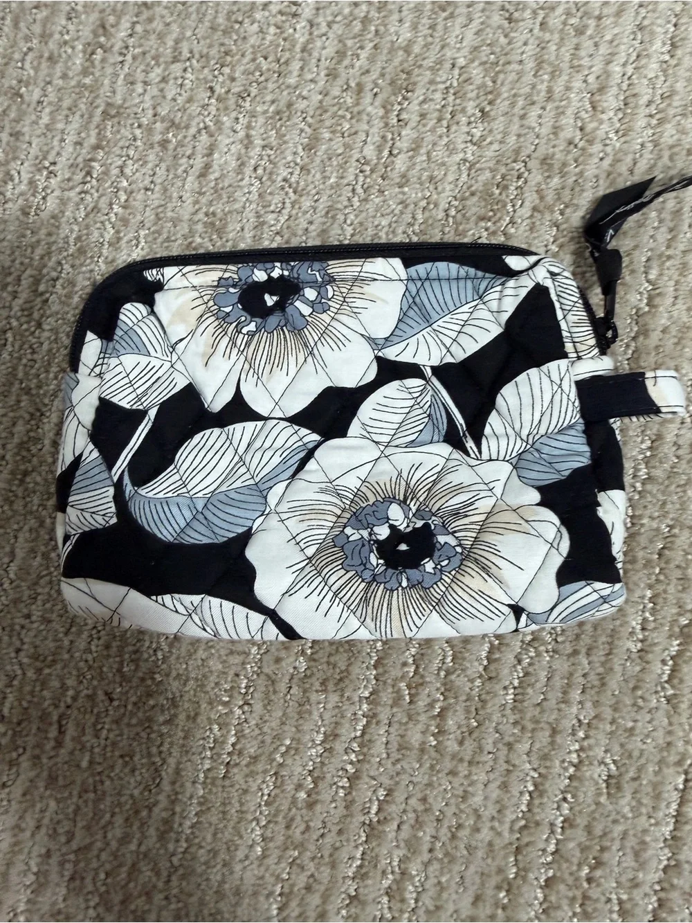 Vera Bradley Camellia Large Zip Cosmetic Bag Case Travel GUC