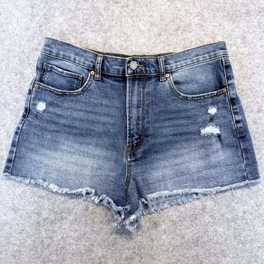 Sincerely Jules Blue Distressed Denim Cutoff Shorts Size 11/30 Western‎ Festival