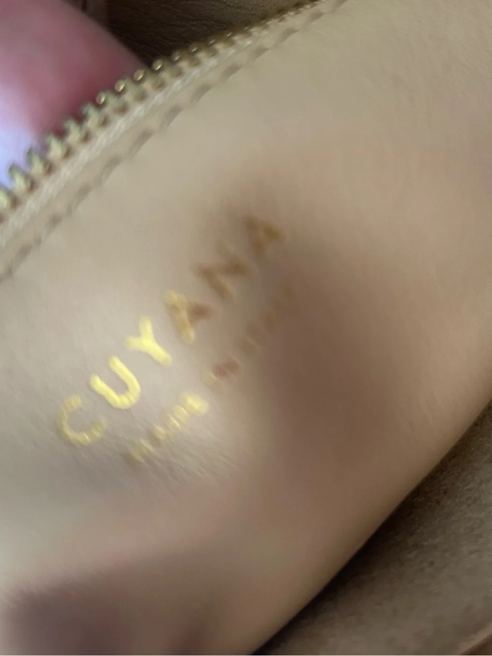 Cuyana tan spots leather