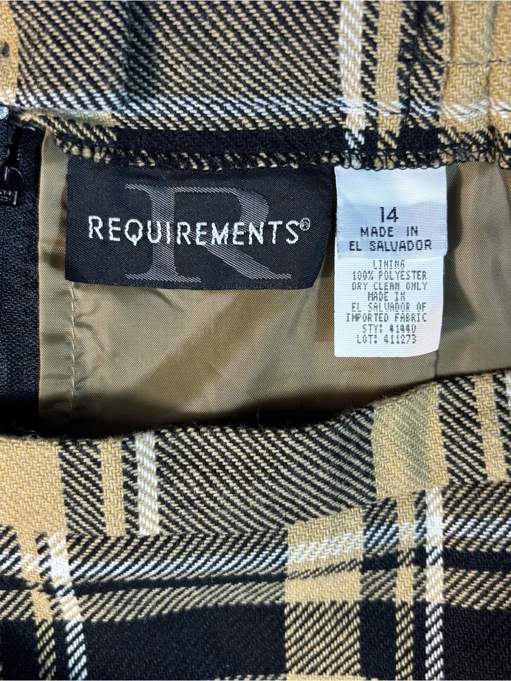 Requirements classic plaid