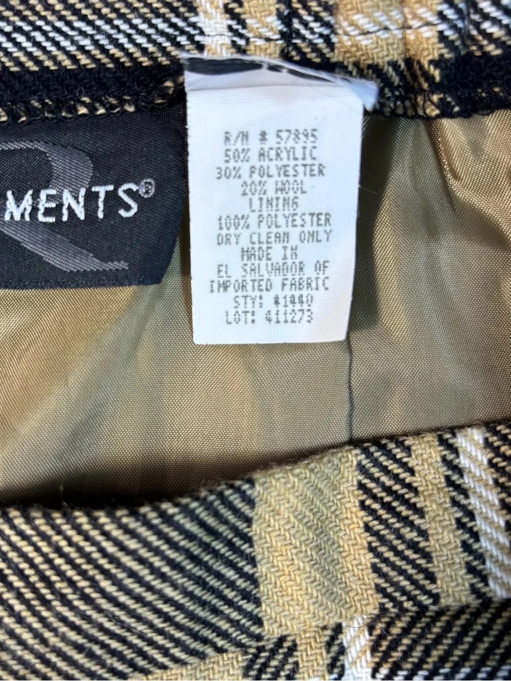 Requirements classic plaid