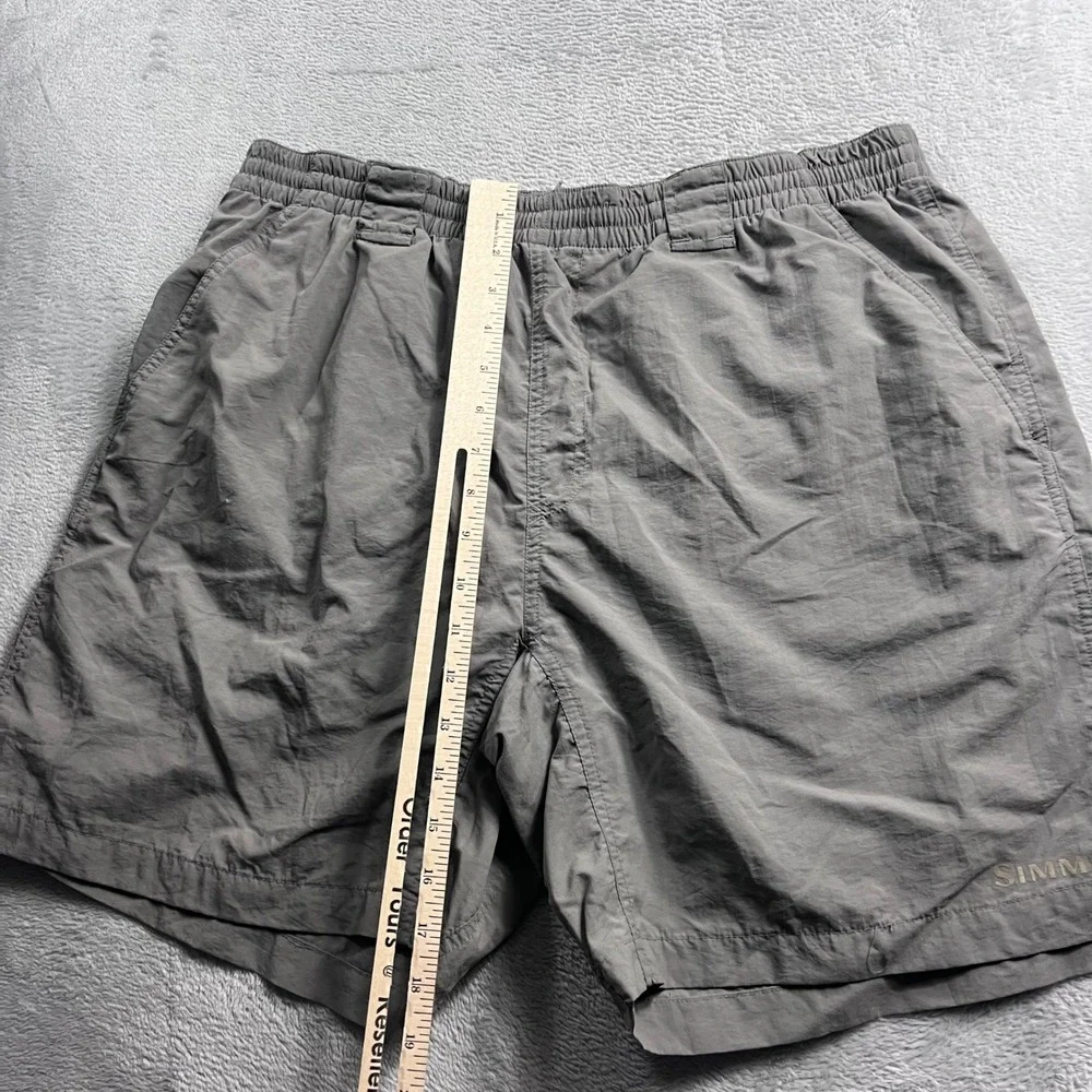 Simms Fishing Products Mens Gray Nylon Mesh Lined Shorts Size Large Outdoor