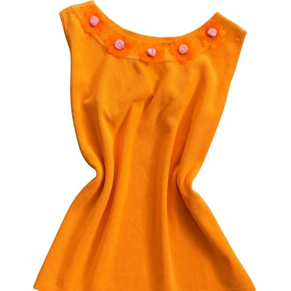 Deadstock Joseph A Y2K Orange Sleeveless Blouse