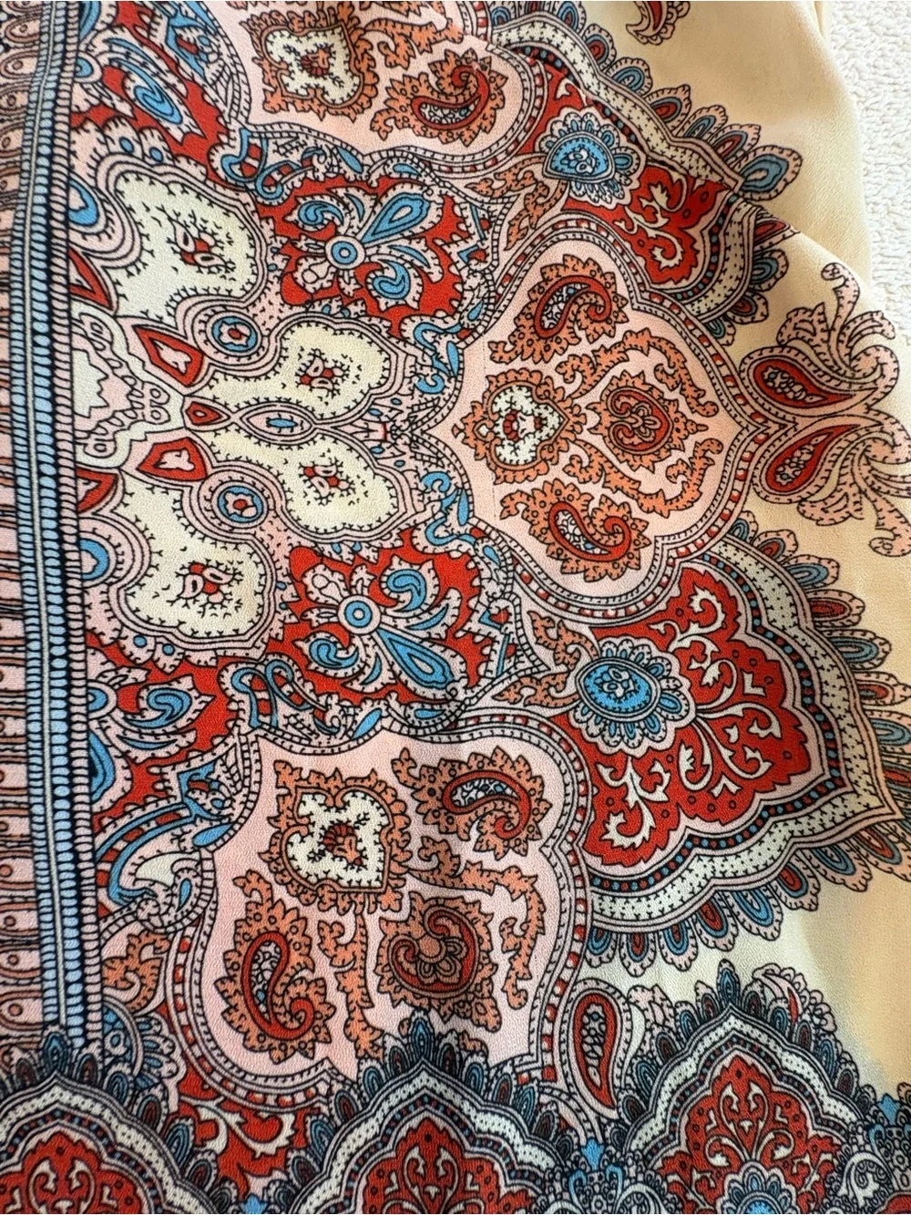 Cynthia Rowley Paisley Sleeveless Button Back Blouse XS