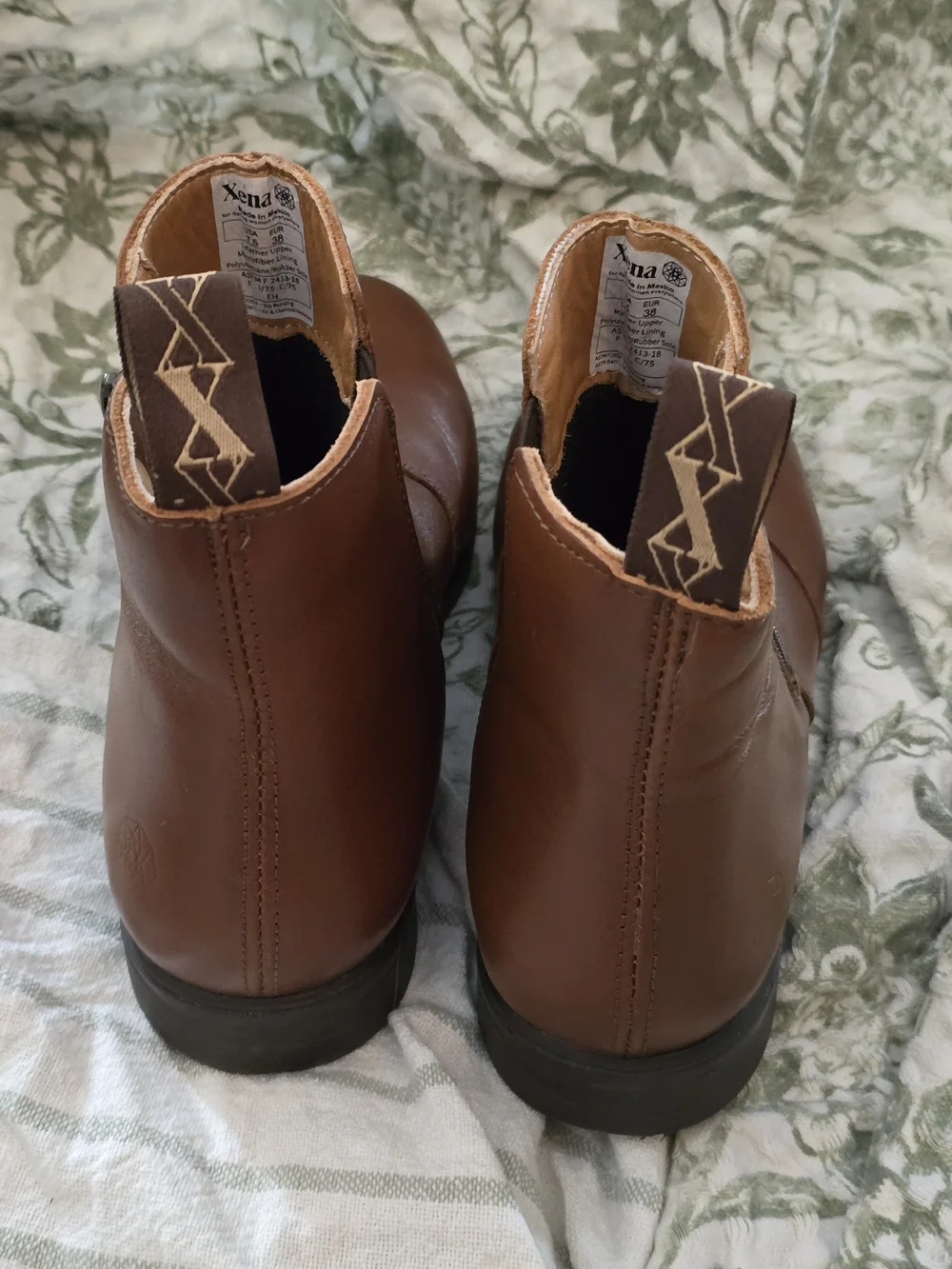 Women’s Tan 7.5 Xena Ankle Boots - Smooth Pull-On Booties