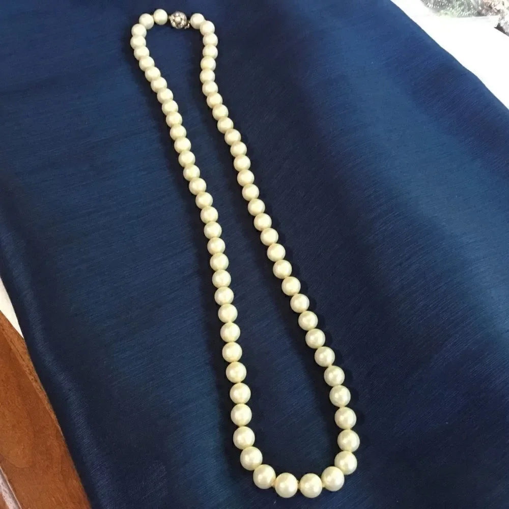 White Faux Pearl Necklace