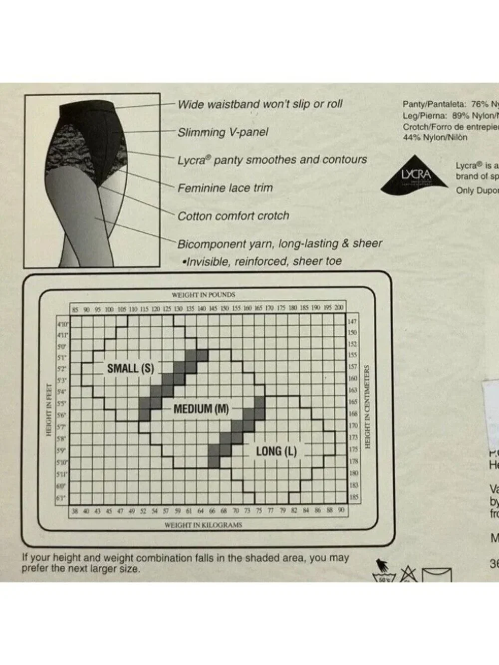vassarette pantyhose lacy