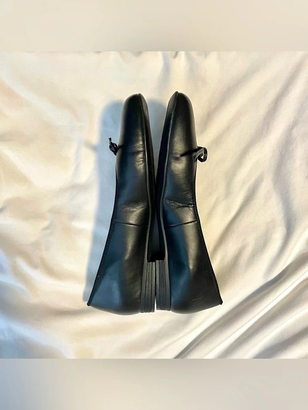 ARA Sardinia Ballet Flats/Shoes-Women's Sz 8.5-Black Leather w/Bow-Arch Support