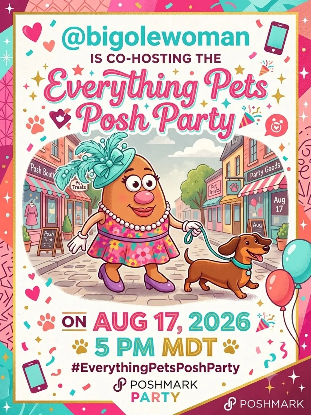 Co-hosting Pet Party Poster Aug 17 - Tag Me Item Tag PFFs