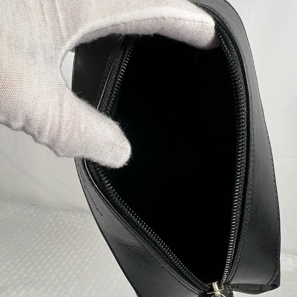 Salvatore Ferragamo Black Geometric Travel Toiletry Cosmetic Case