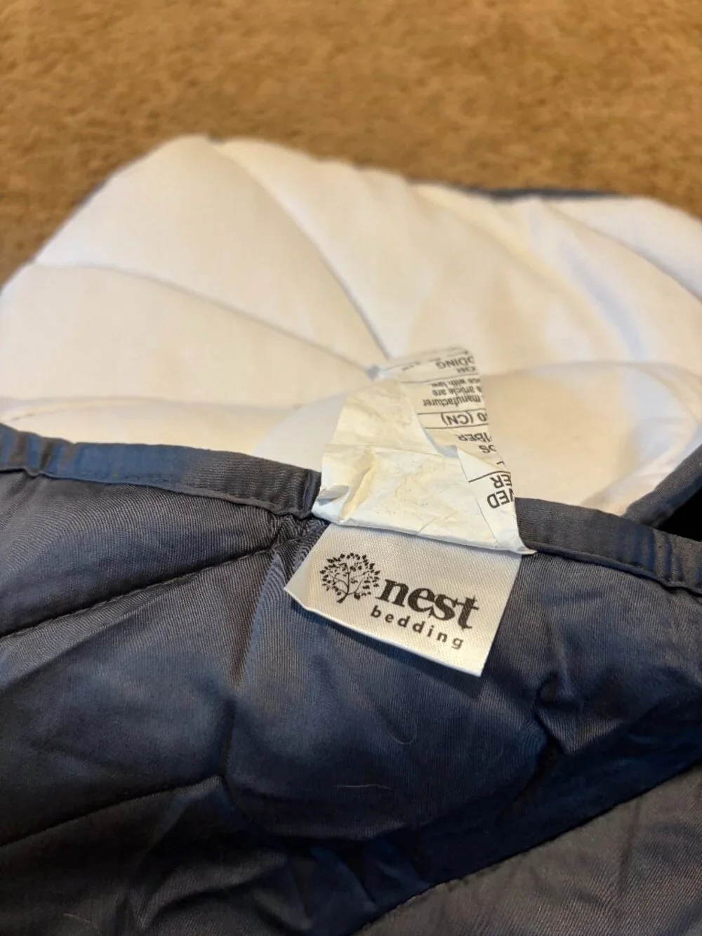 Nest Bedding very lightly