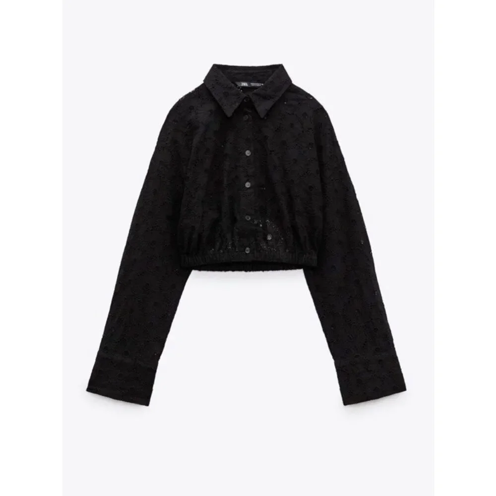 Zara black embroidery