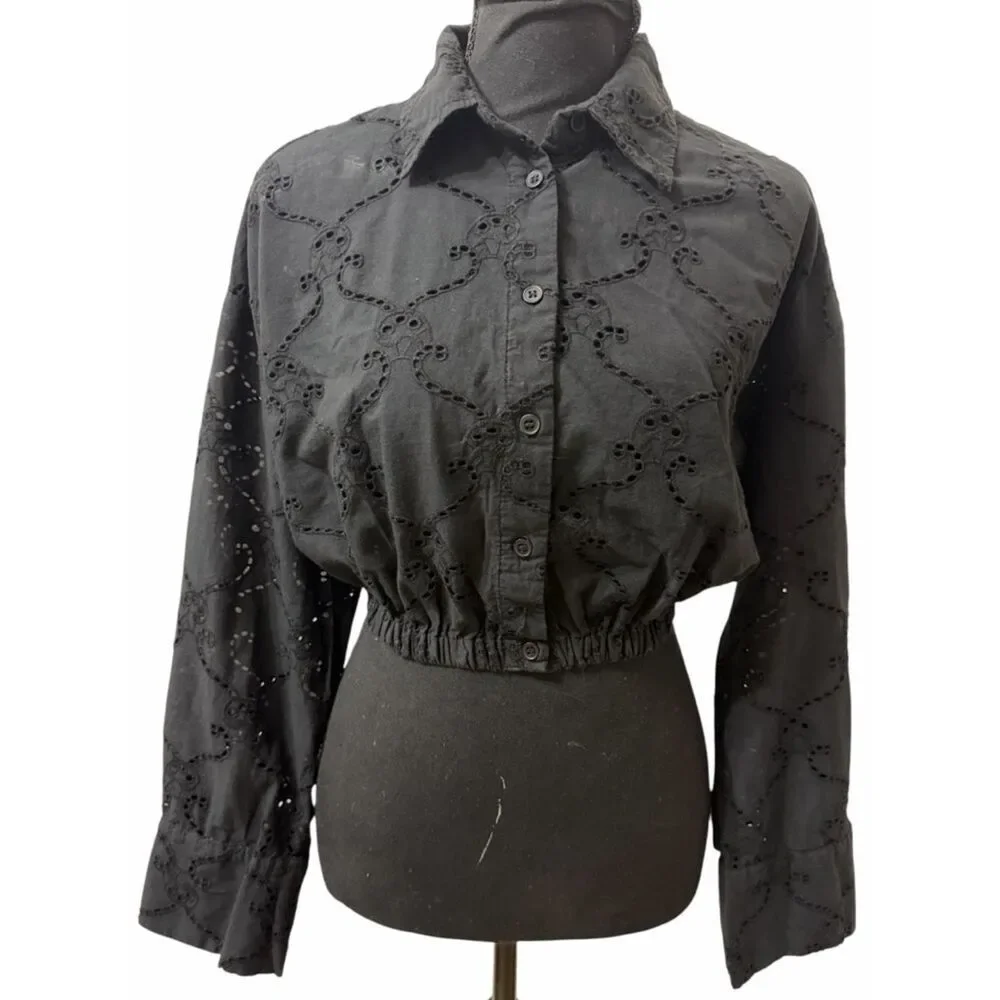 Zara black embroidery