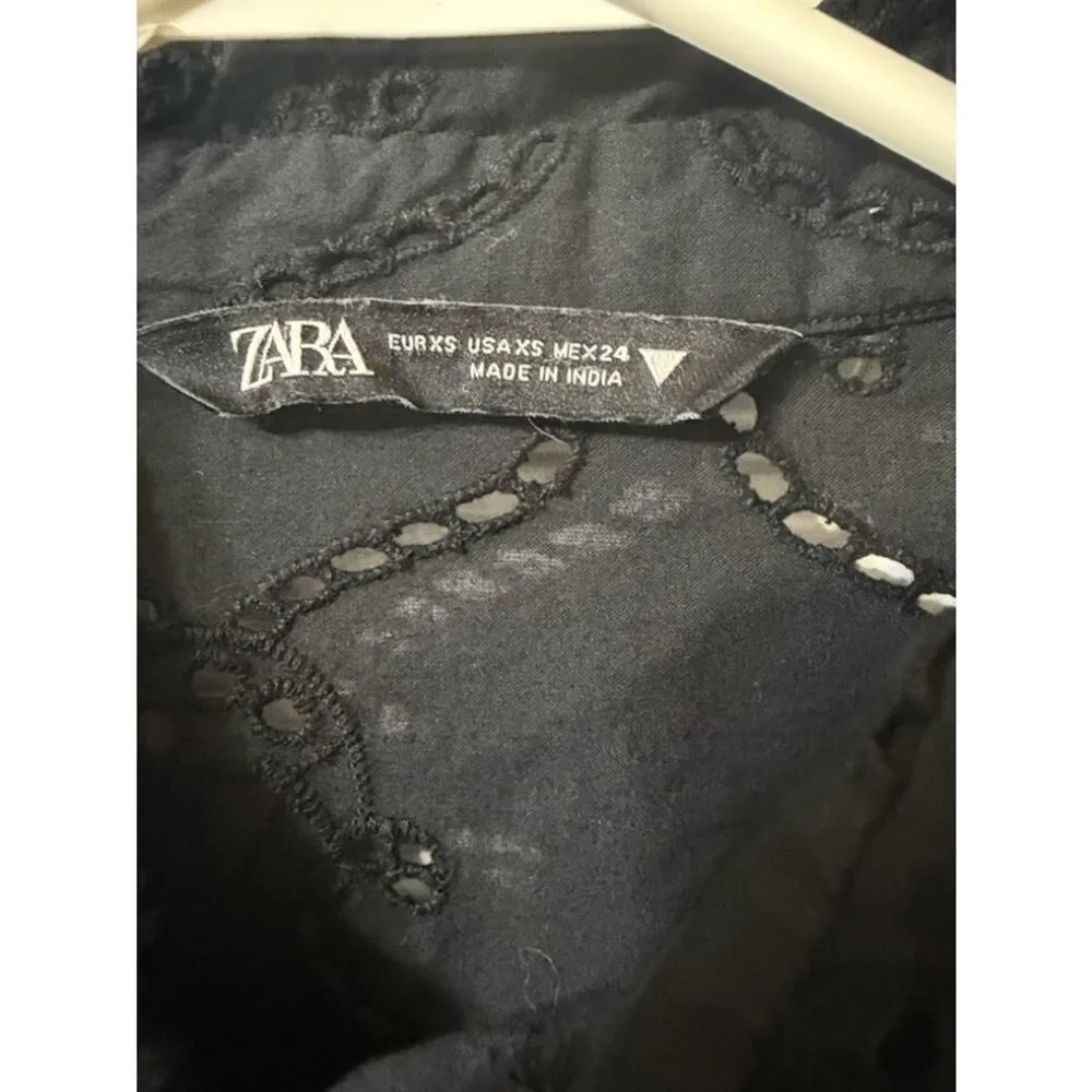 Zara black embroidery