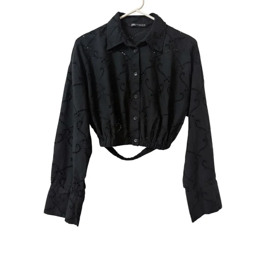Zara black embroidery