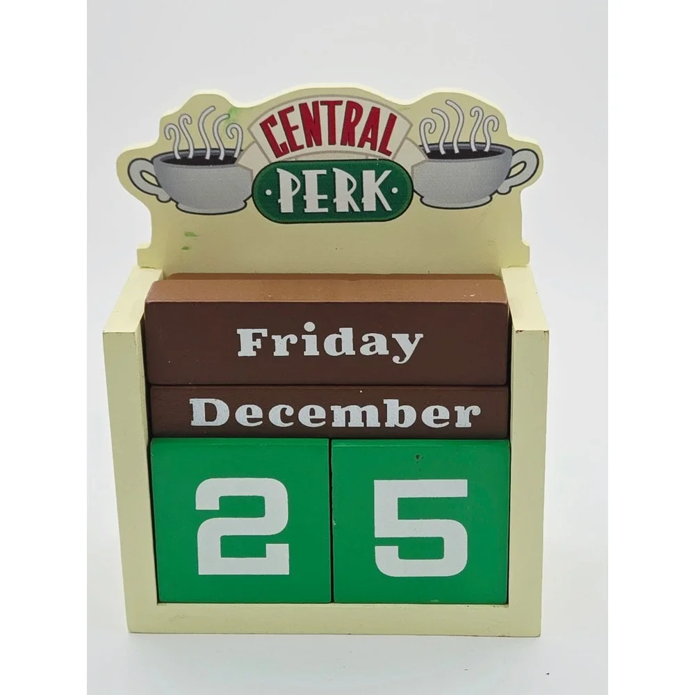 Friends TV Show Central Perk Wooden Perpetual Block Calendar Desktop Decor s21
