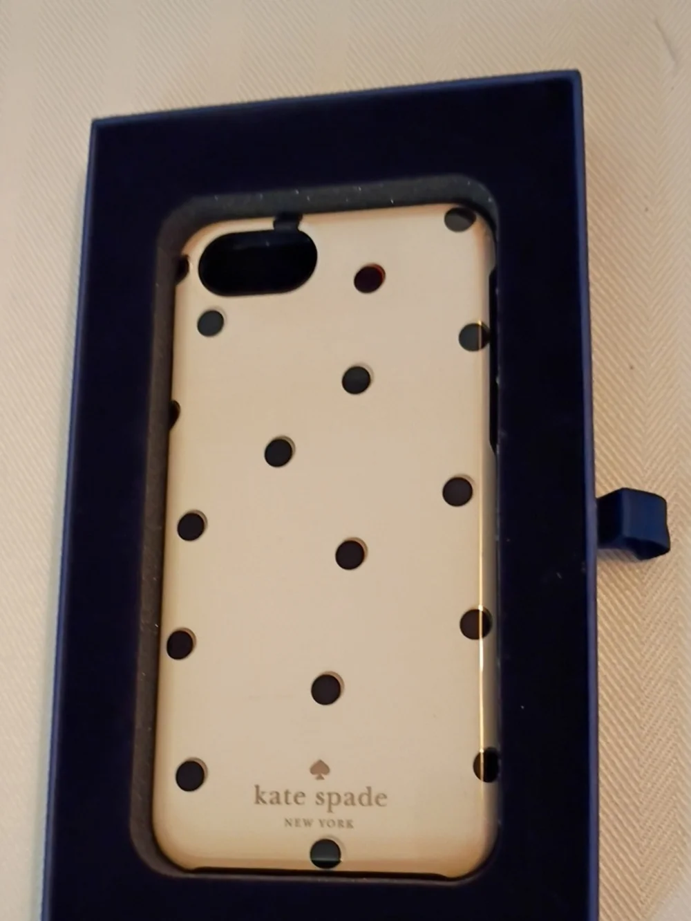 kate spade White Phone Case with Black Polka Dots