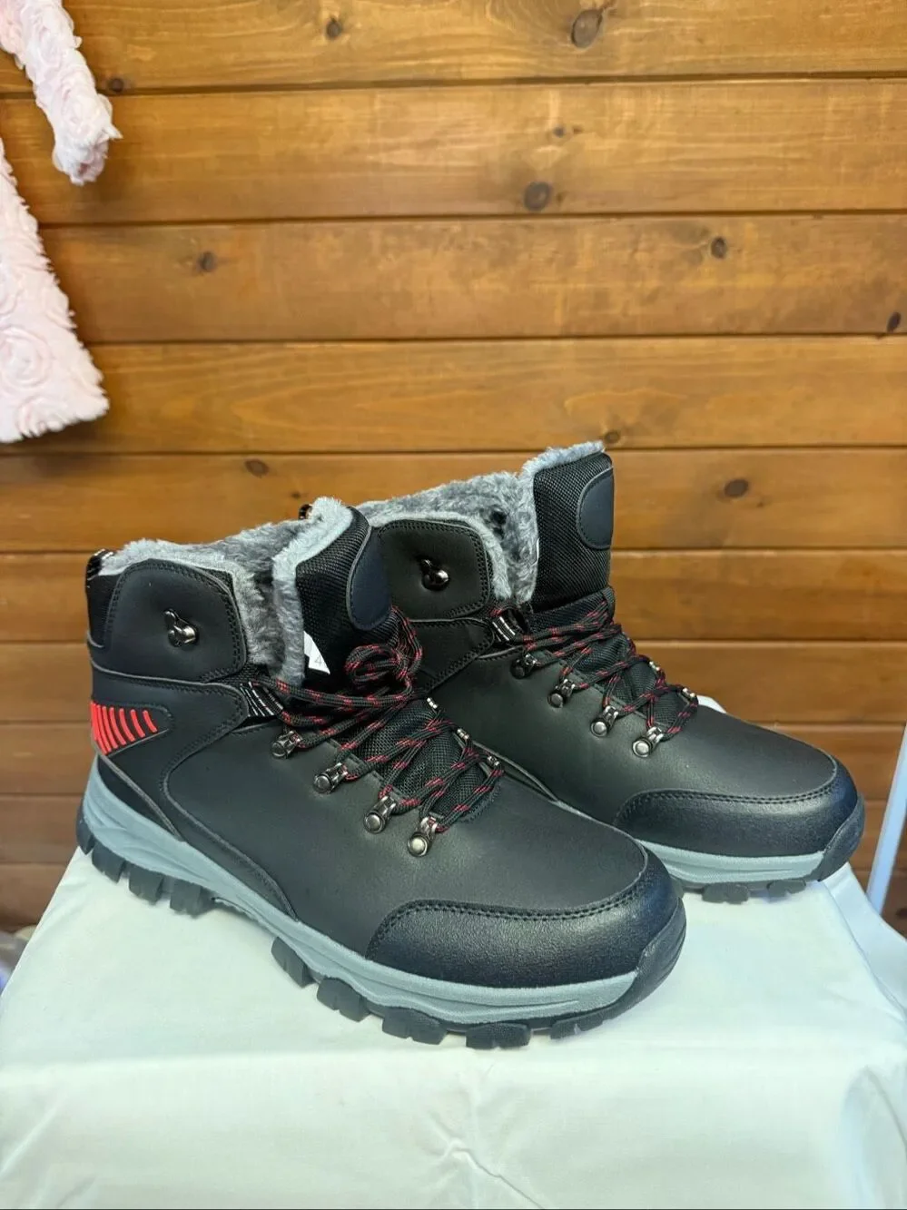 Men Winter Snow Boots Waterproof Super Warm  Outdoor Plush Hiking Boots Sz 46 (1