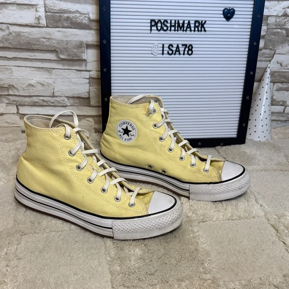 CONVERSE Kids' Chuck Taylor All Star Eva Lift High-top Sneakers In Yellow