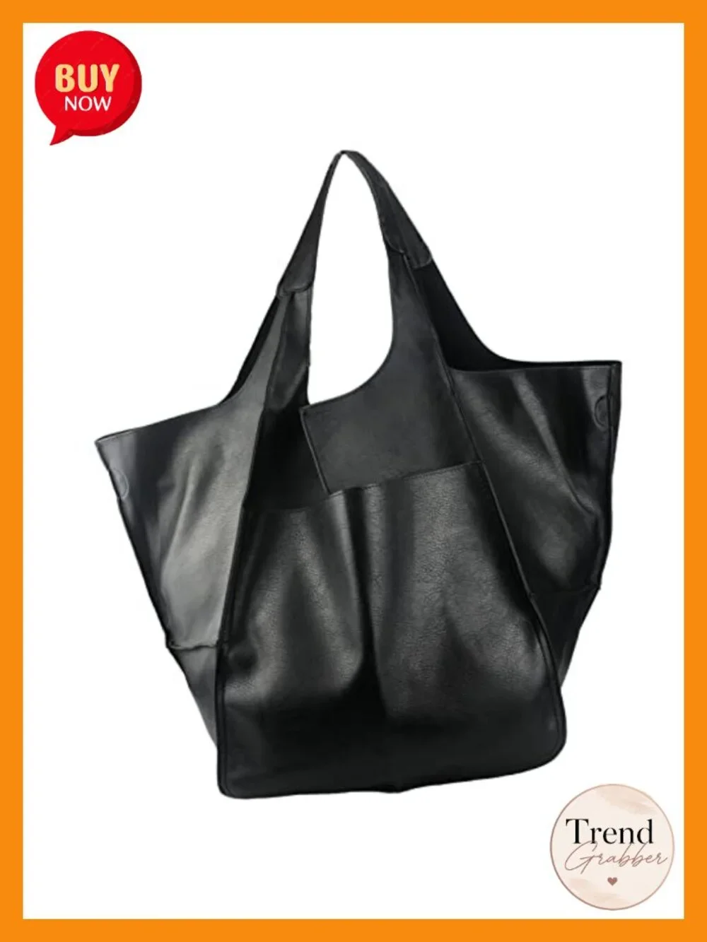 Oversized PU Leather Tote Bag Huge Capacity Work Hobo Purse Handbag Travel