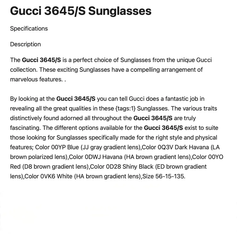 Gucci sunglasses are