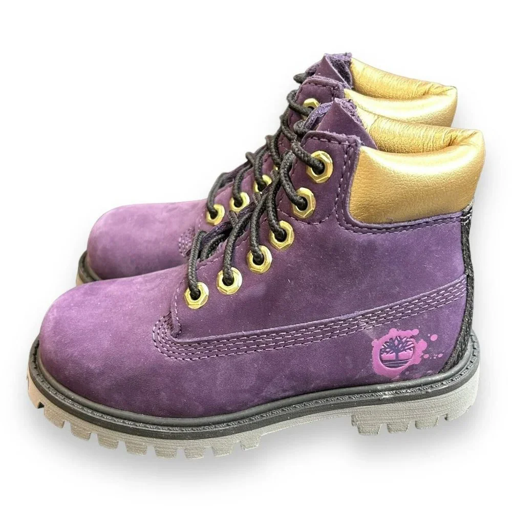 Timberland x NBA LA Lakers PSB Boys 6-Inch Waterproof Dark Purple‎ Boots Size 9C