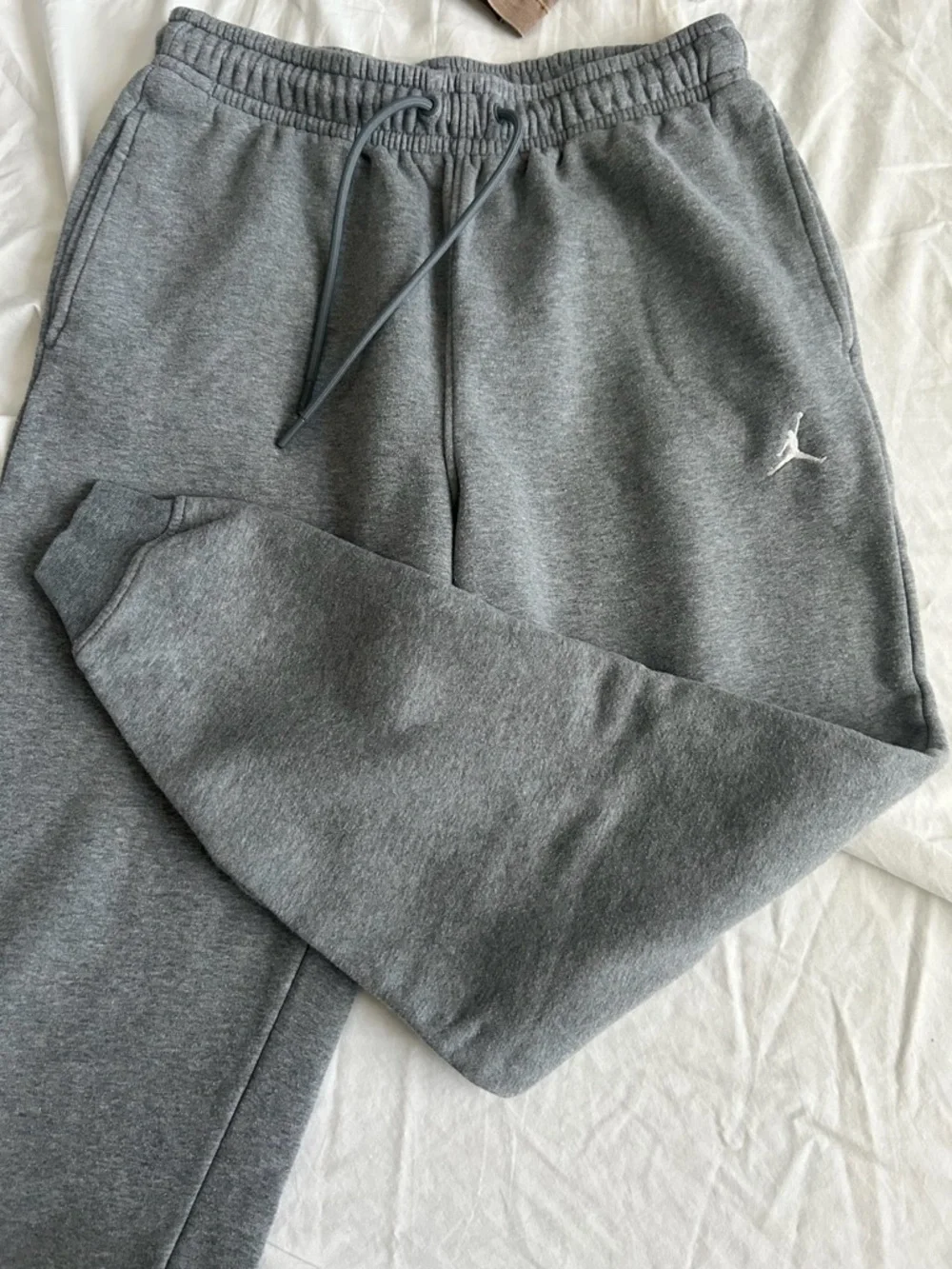 Jordan Gray Men's Fleece Joggers with White Jumpman
