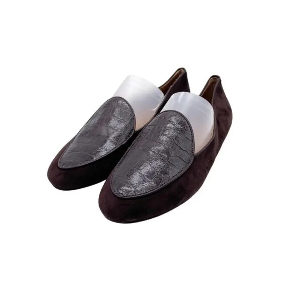 Tory Burch Women's Benton Apron Toe Loafers Flats Brown Shoes Size 6.5‎